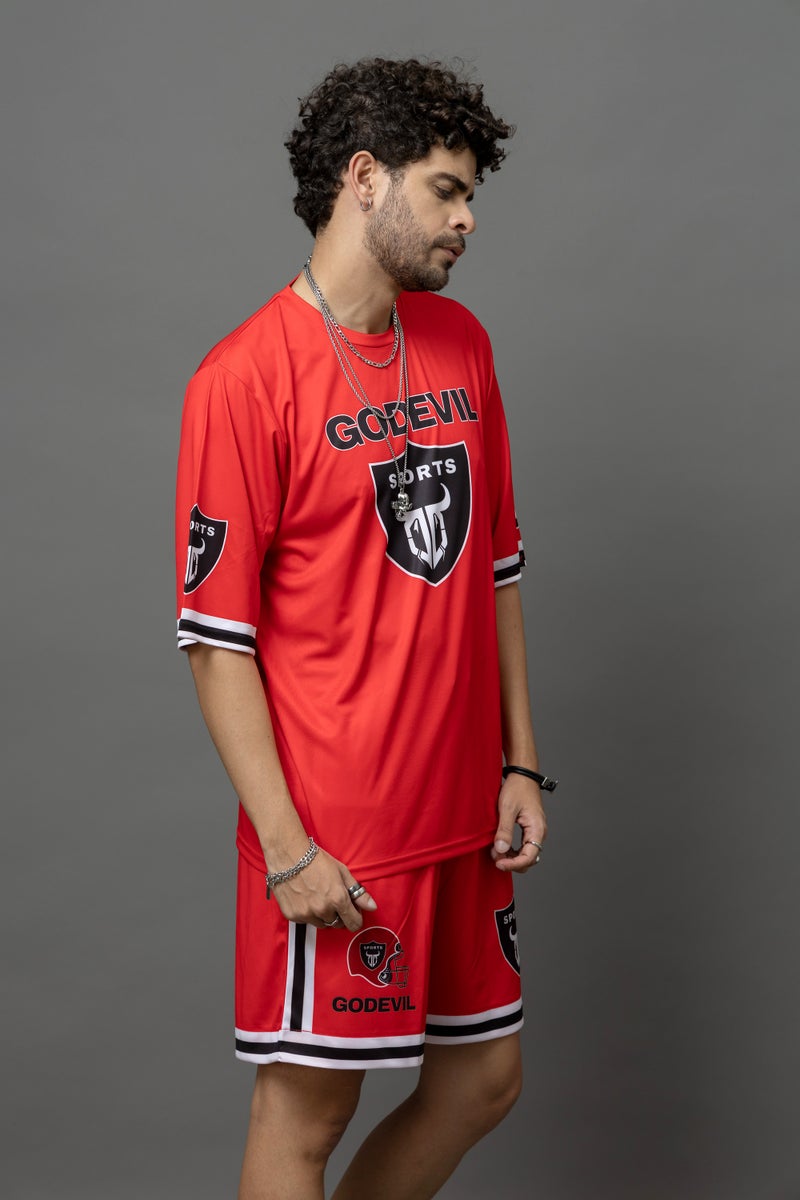 Go Devil Red Sports Co-Ord Set For Men - Image 2